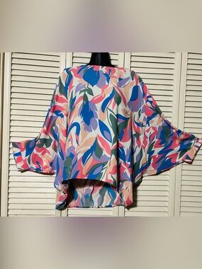JODIFL Multi-Color Floral Print Tunic — Pink, Blue, Purple & Grey